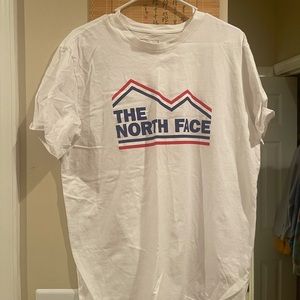 Vintage Red White & Blue North Face White T-Shirt Large